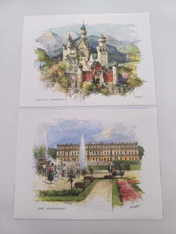 2er - Set Kunstdrucke, Königsschloss Neuschwanstein & Schloss Herrenchiemsee - Detlev Nitschke