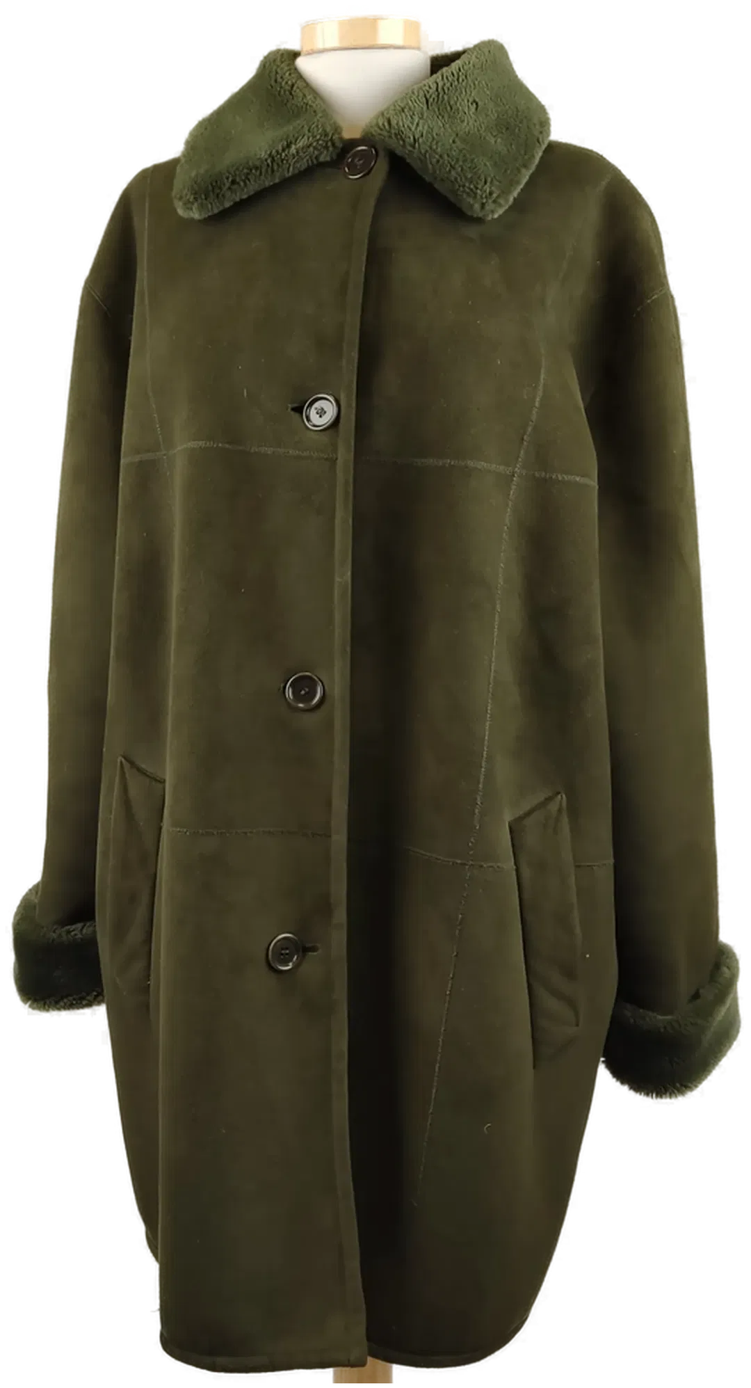 Fuchs Schmitt Damen Kunstledermantel mit Innenpelz grün - XXL/44 - Bild 4