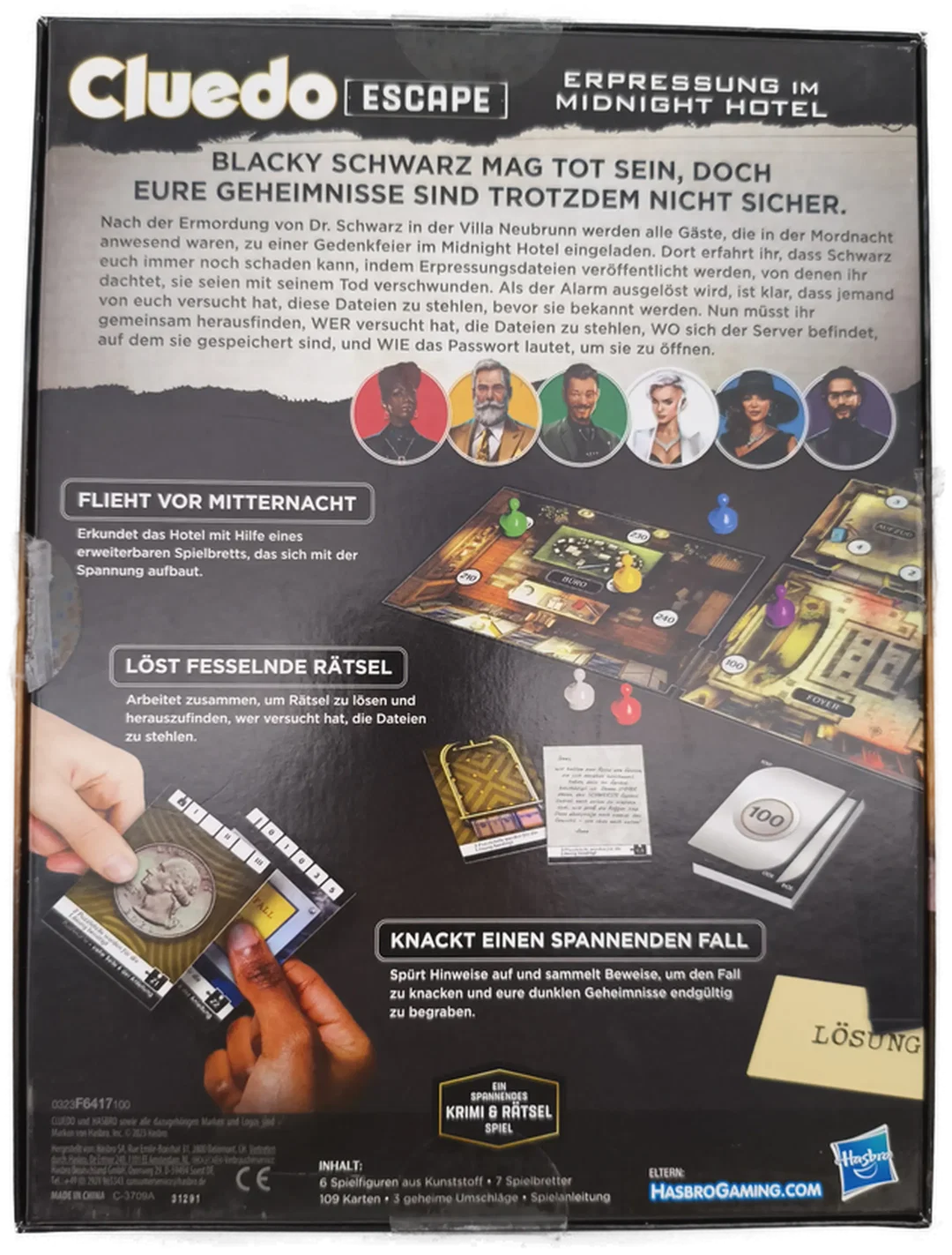 Hasbro, Cluedo Escape, Erpressung im Midnight Hotel, Krimi & Rätsel Spiel – Bild 3