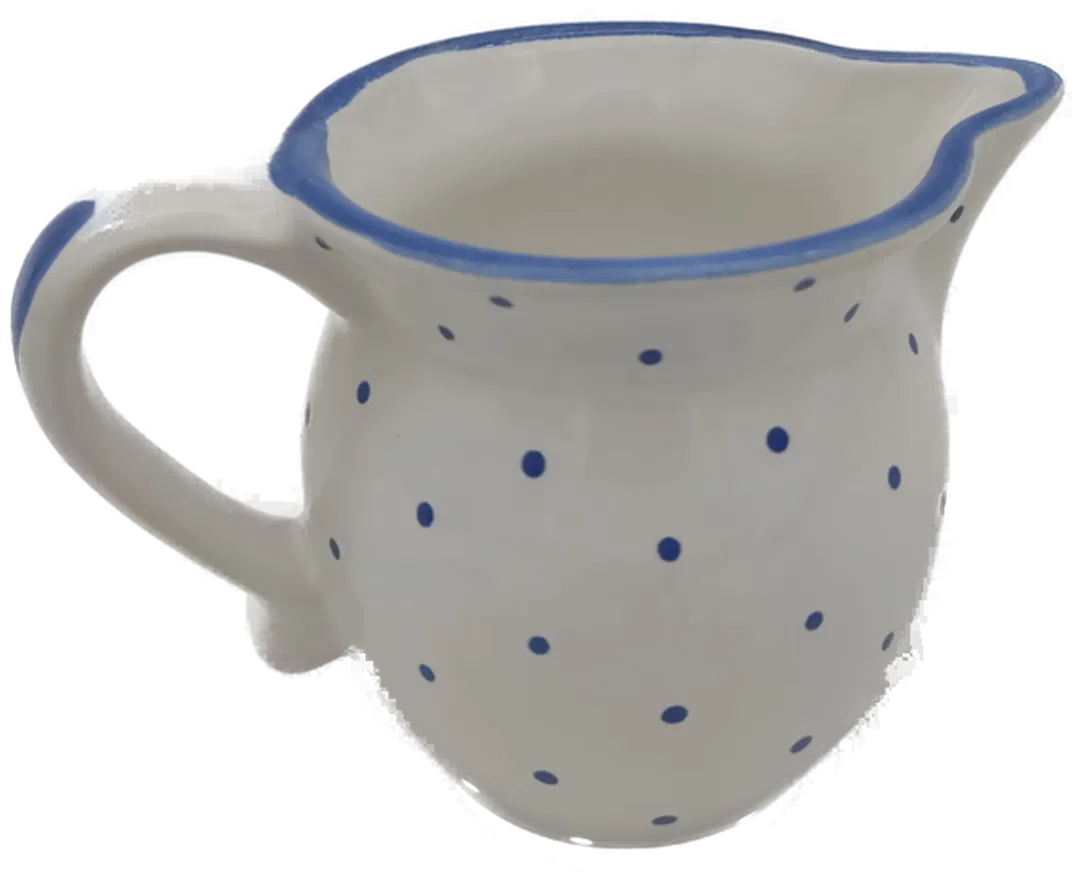 Gmundner Keramik Milchkännchen blaue Tupfen Höhe: 8 cm - Bild 1