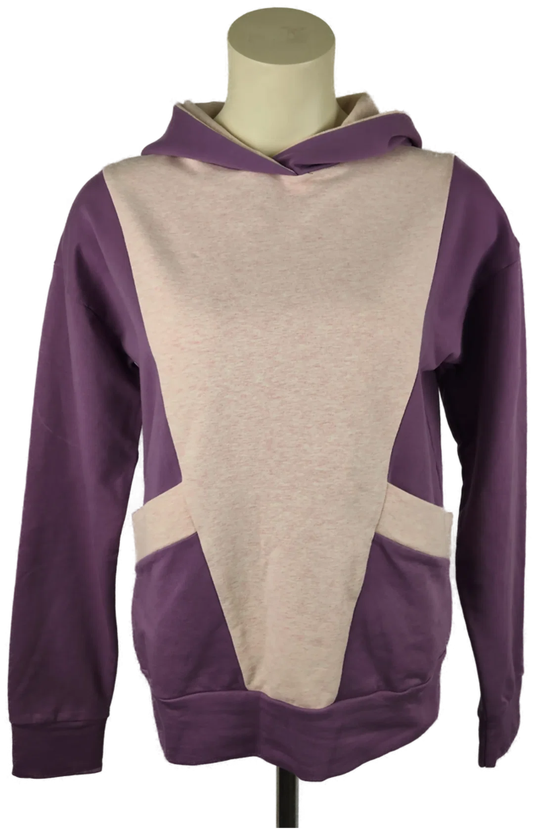 Damenpullover Mit Kapuze In Lila-Creme | Casual-Look – Bild 1