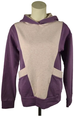 Damenpullover Mit Kapuze In Lila-Creme | Casual-Look – Vorschau 1