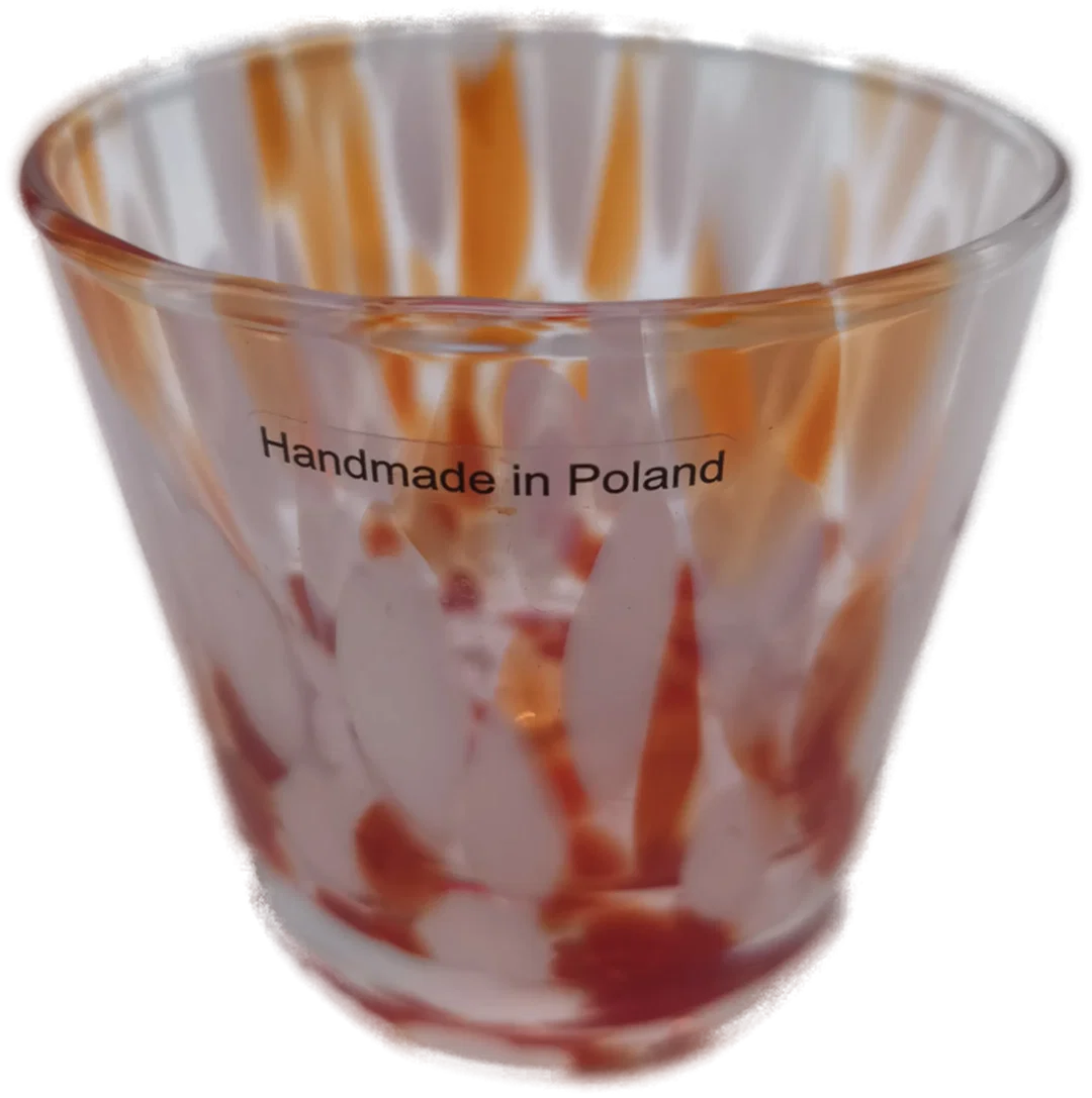 Wrzesniak Glassworks, mundgeblasenes Glas "Confetti", Teelicht/Trinkglas – Bild 1