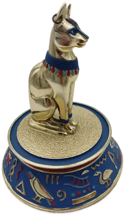 'The sacred  bast cat' Porzellan mit Glaskuppel & Zertifikat von Franklin Mint | Ägyptischer Schatz - Bild 8