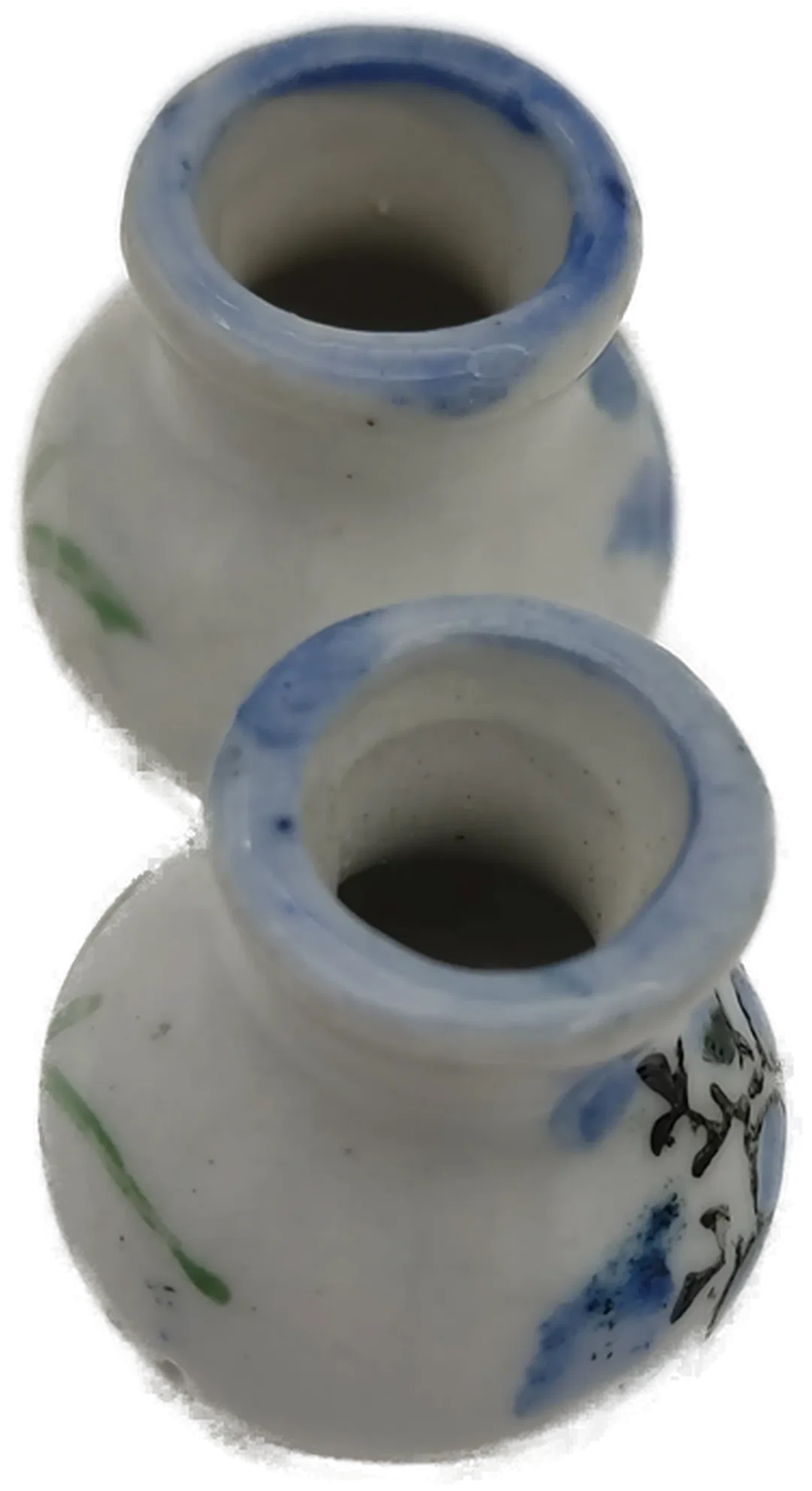 Puppenhaus Zubehör: Miniatur Keramikvase mit Blumenmotiv 2er-Set | Sammlerstück  – Bild 5