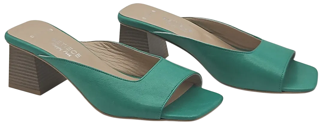 BETIECE Happy Feet Damen Leder Sandalen, grün - Gr. 39 - Bild 1