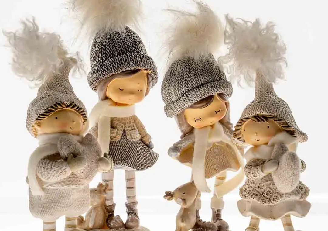 Paben Noel Winterfiguren Set aus Resin, 13–18 cm – nordischer Stil – Bild 3