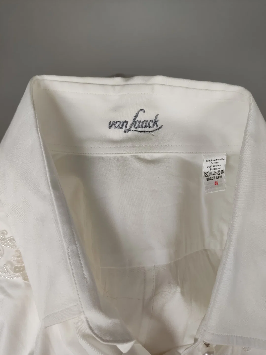 van Laack Damen Bluse weiß bestickt - L / 40 – Bild 8