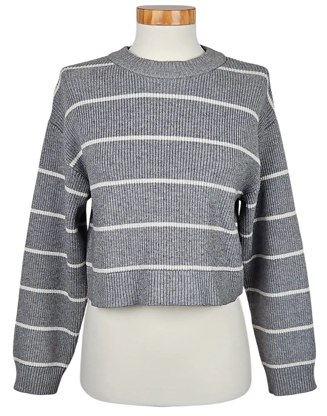 ZARA Damen Pullover, grau/weiß - Gr. S  - Bild 1