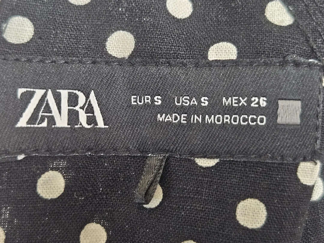ZARA Damen Maxikleid mit Polka Dots, schwarz/weiß - Gr. S – Bild 5