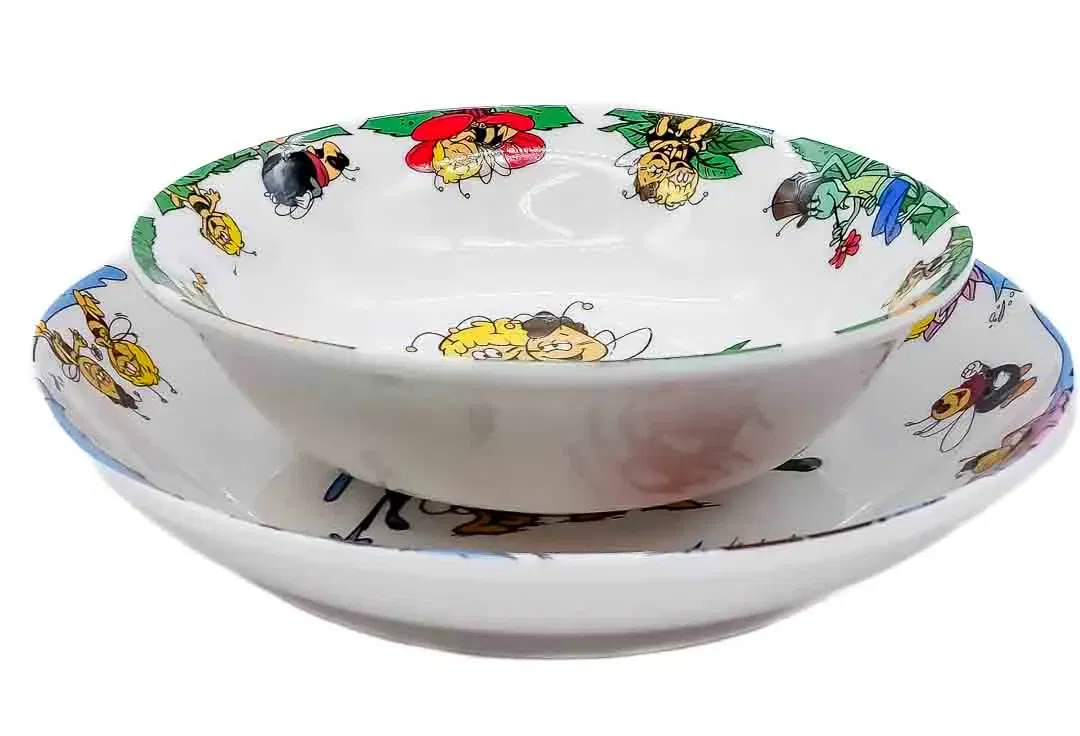 Biene Maja Porzellan-Set Schale ∅ ca 16cm + Teller  ∅ ca 20cm - Bild 4