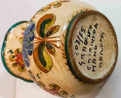Deruta Italien Keramik Vase Handbemalt Sgraffito - Bild 2