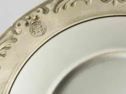 Porzellan Wandteller mit Zinnrahmen Herbst, ⌀ 23cm - Bild 2