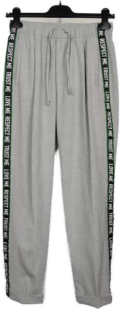 Damenhose mit seitlicher Borte grau- M/ 38 - Bild 1