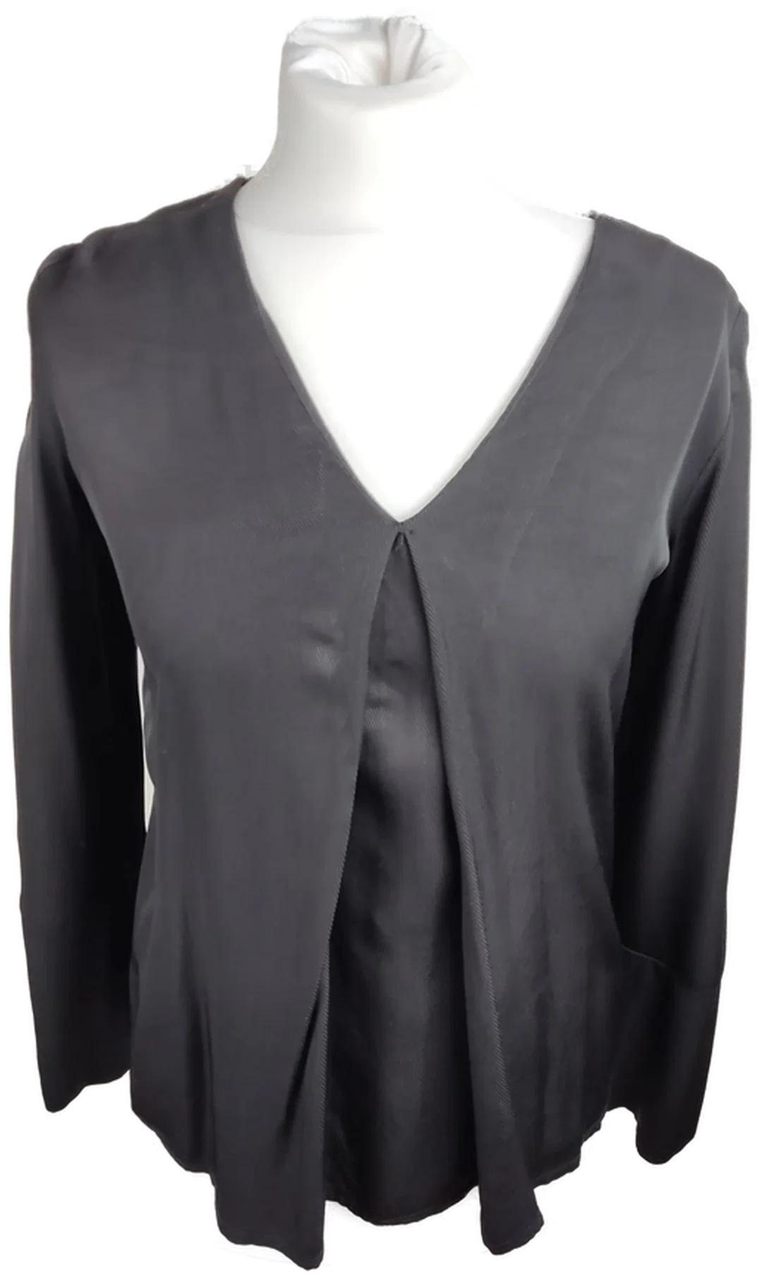 Massimo Dutti Damen-Oberteil In Anthrazit Mit V-Ausschnitt | Casual-Chic – Bild 1