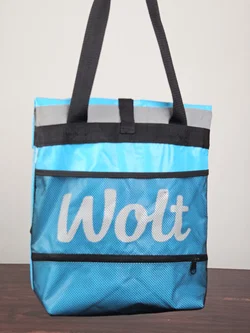 Wörkerei Upcycling WOLT Thermotasche  - blau - Bild 3