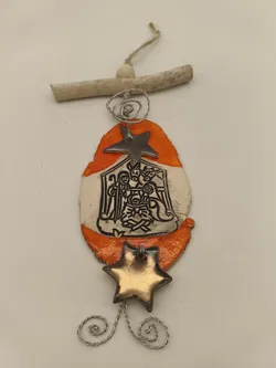 Deko Weihnachten, Keramik orange - Bild 2