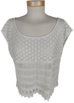 C&A Damen Spitzen Top, weiß, Größe S - Bild 1