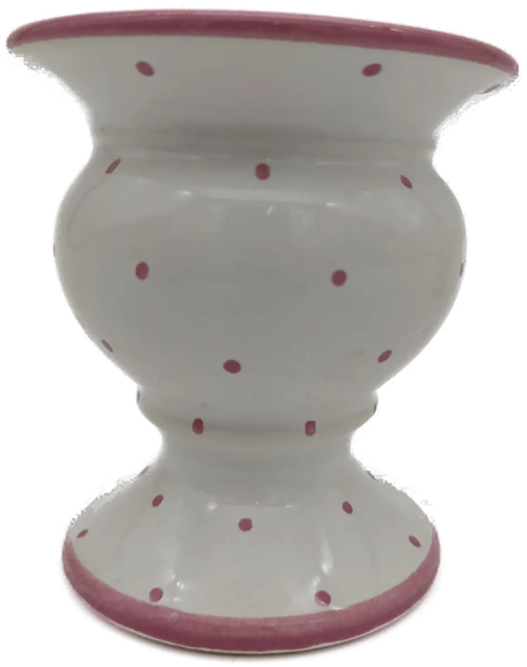 Gmundner Keramik Kerzenhalter Set (2 Stück) rosa Tupfen – Bild 2