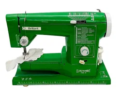 Brillant Elastiknaht 702 S Nähmaschine Freiarm Grün Retro Vintage Koffer - Bild 1