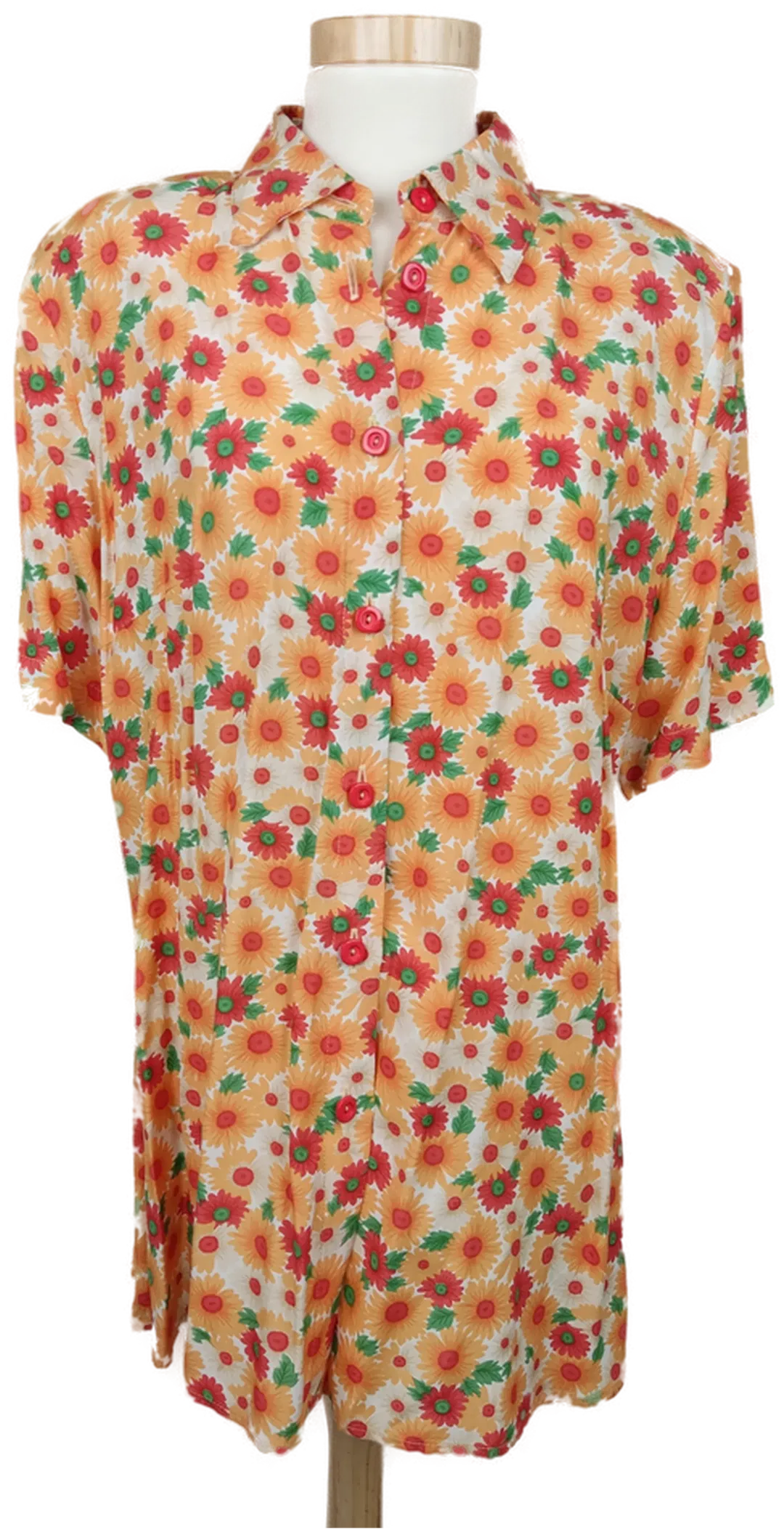 Vintage Longbluse Damen, orange - Gr. M - Bild 1