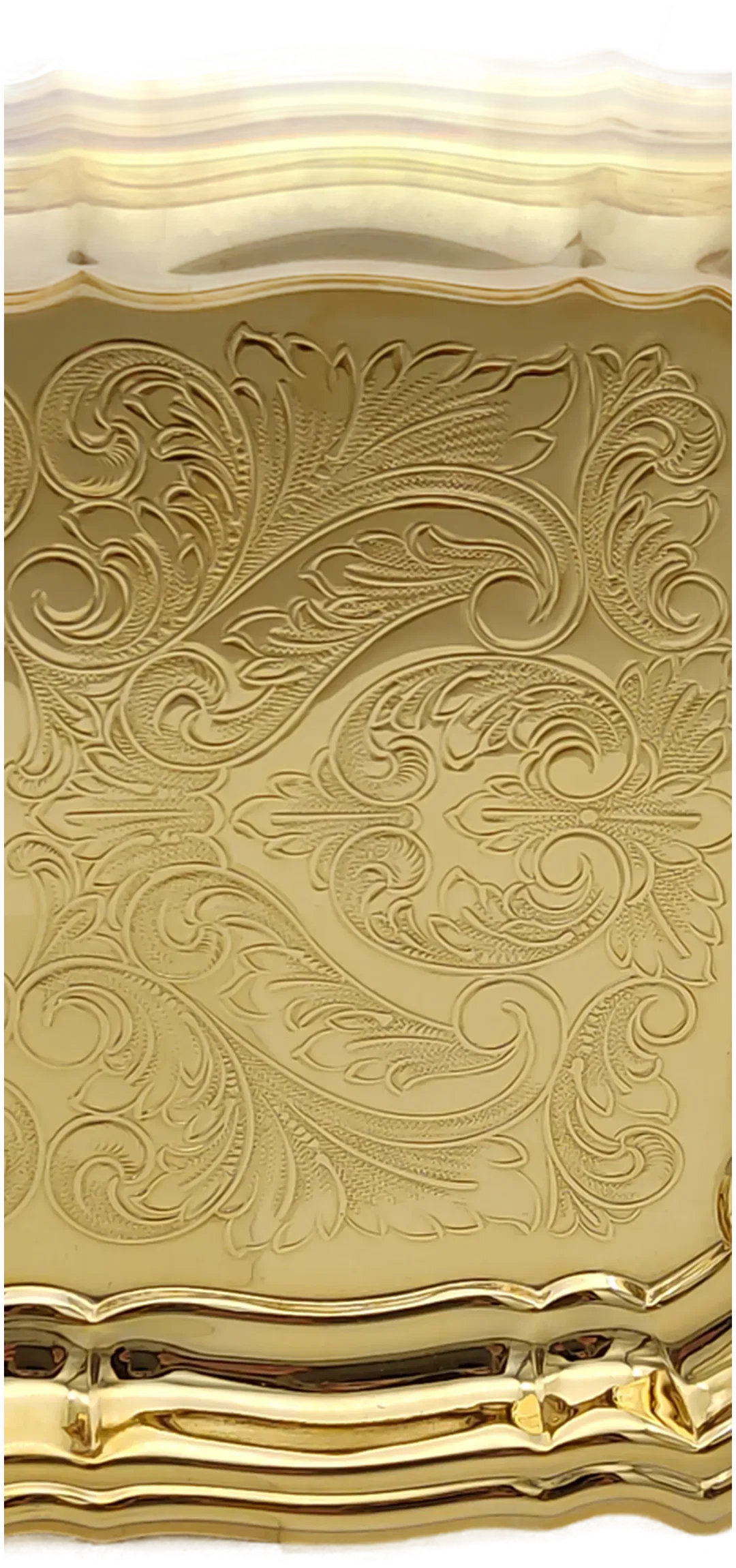 Tablett  Scandia Gold 24K vergoldet | Handgravur – Bild 4