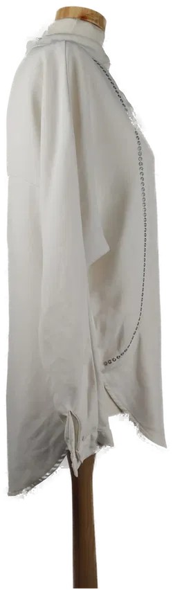 Mango Damenbluse mit Verzierung beige- S/36 - Bild 3