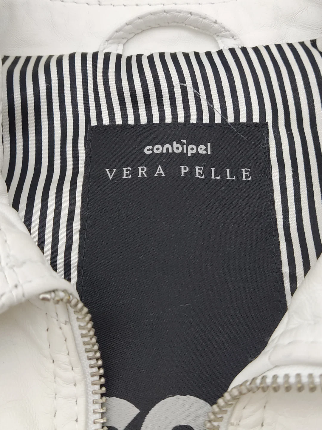 conbipel Damen Lederjacke weiß Italienische Gr. 46 (deutsche Gr. 40) – Bild 6