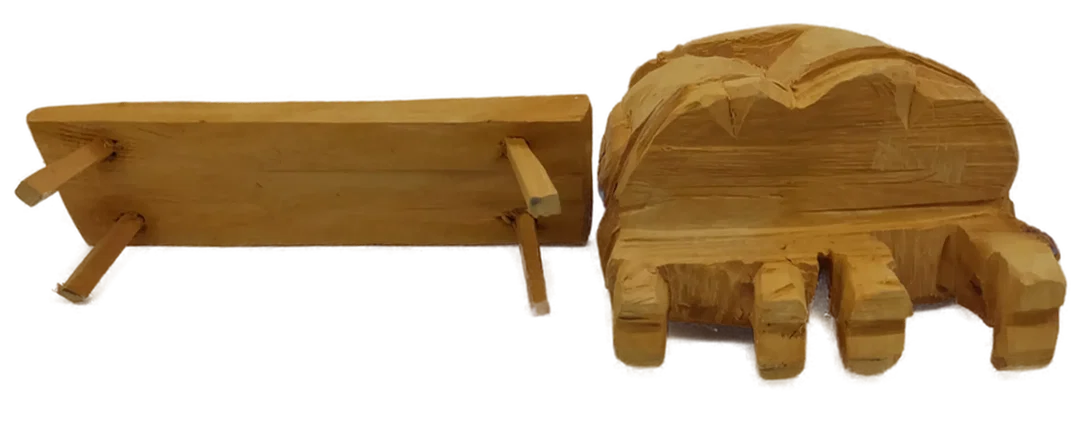 Holz Figur Altes Pärchen auf der Bank – Bild 6