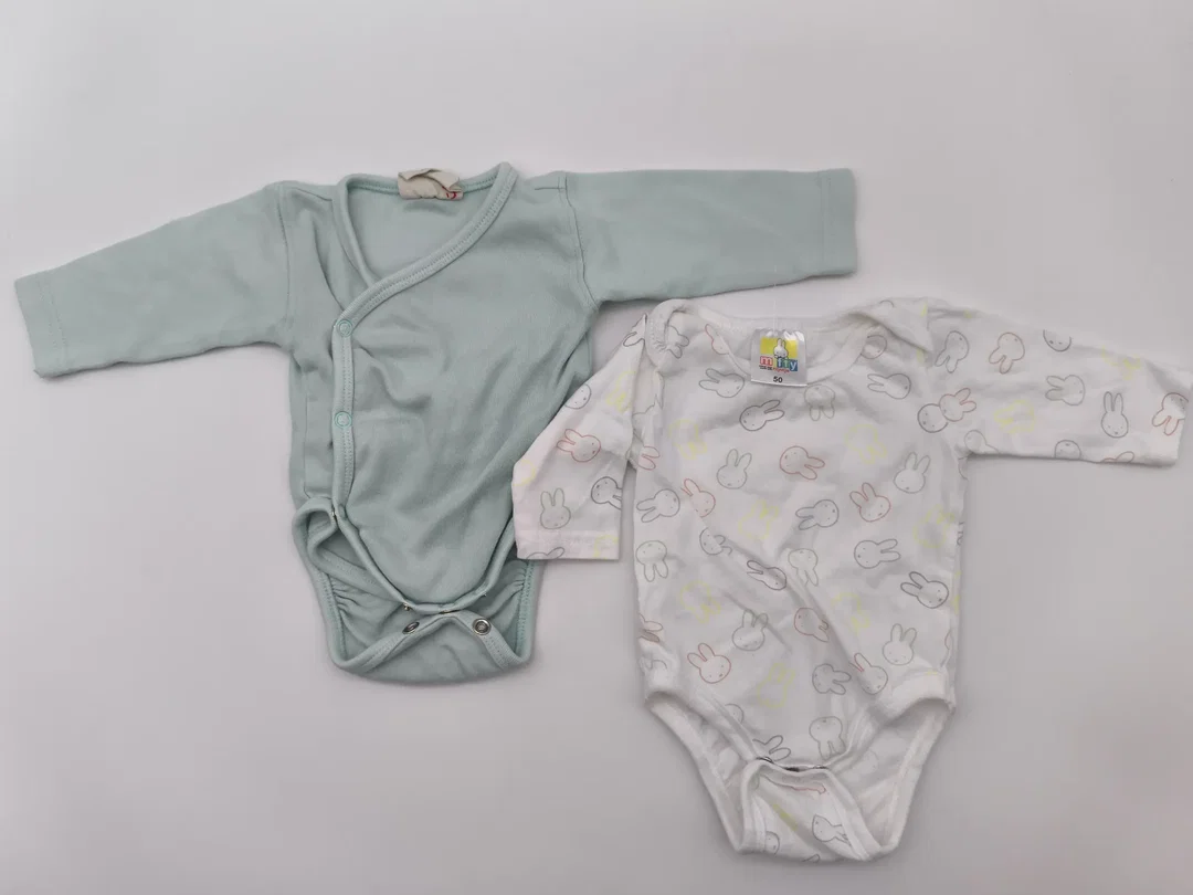 2er Set Baby-Body, Miffy Gr. 50 und Bio-Baumwolle Gr. 56, Langarm – Bild 1