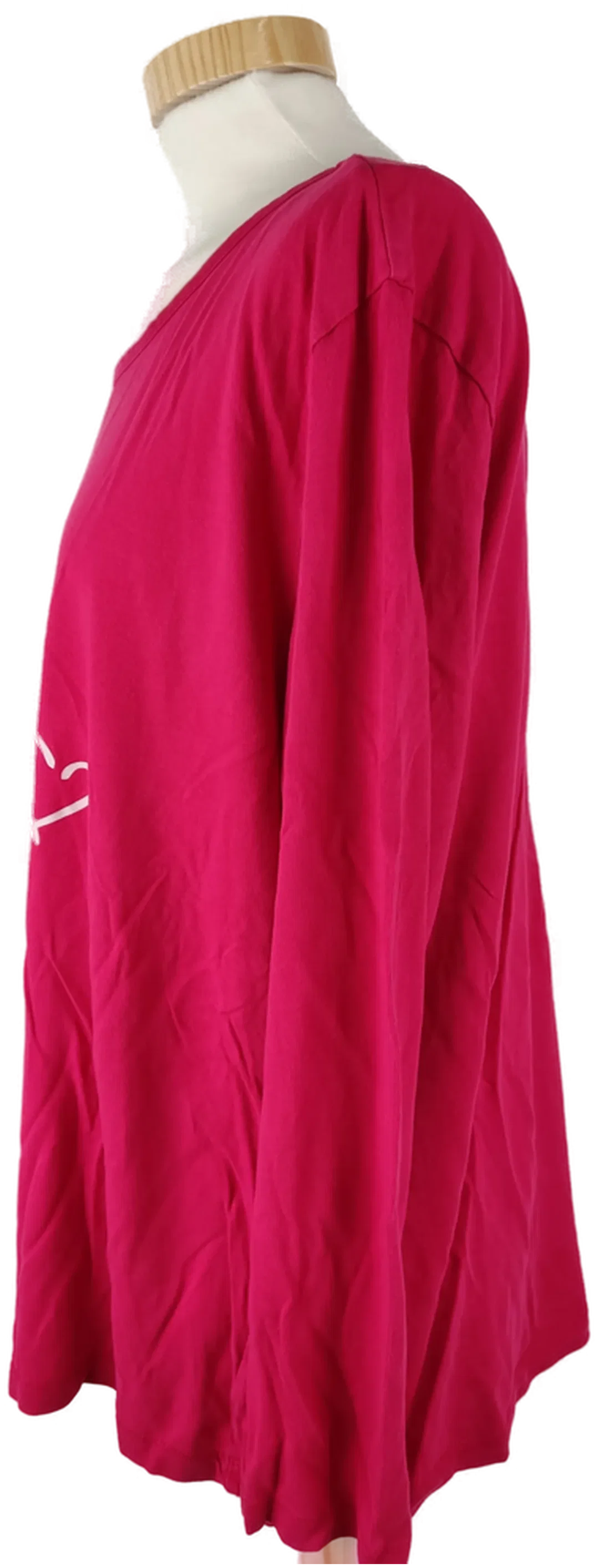 T-Shirt "Lingerie", langarm mit Rundhalsausschnitt, pink mit Aufdruck, Größe XL – Bild 2