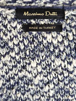 Massimo Dutti Damen Strickjacke, blau/weiß - Gr. M  - Bild 4