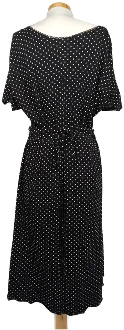 Mariposa Damenkleid midi schwarz mit weißen Punkten - XXL/44 - Bild 2
