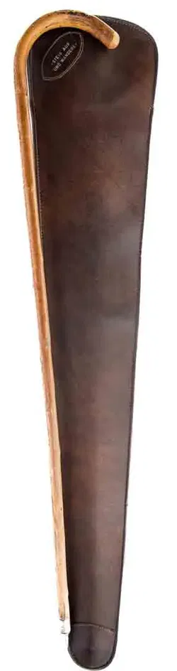 Vintage Wanderstock mit Ledertasche, ca. 94 cm – klassisch - Bild 2