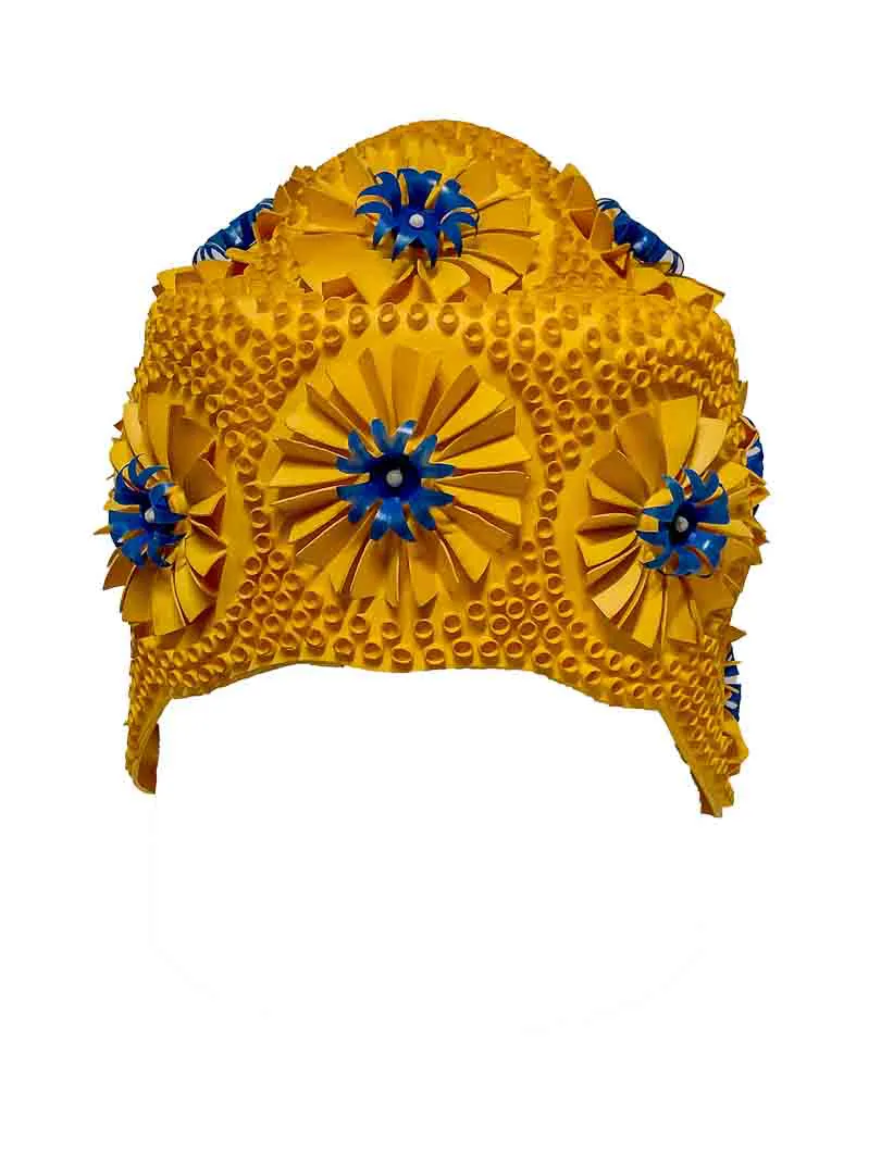 Vintage Badehaube Sunline Made in Spain mit 3D-Blumendekor – Bild 1