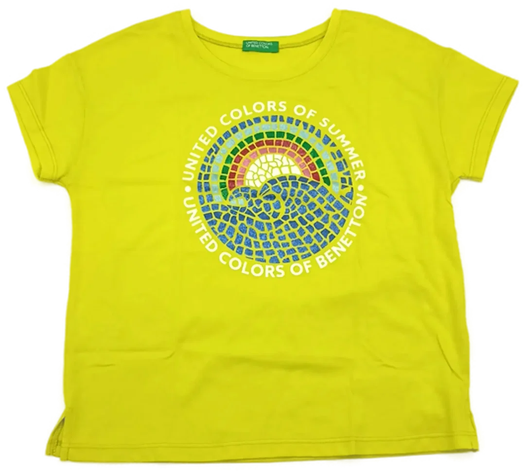 United Colors of Benetton Kindershirt neongelb Gr. L - Bild 1