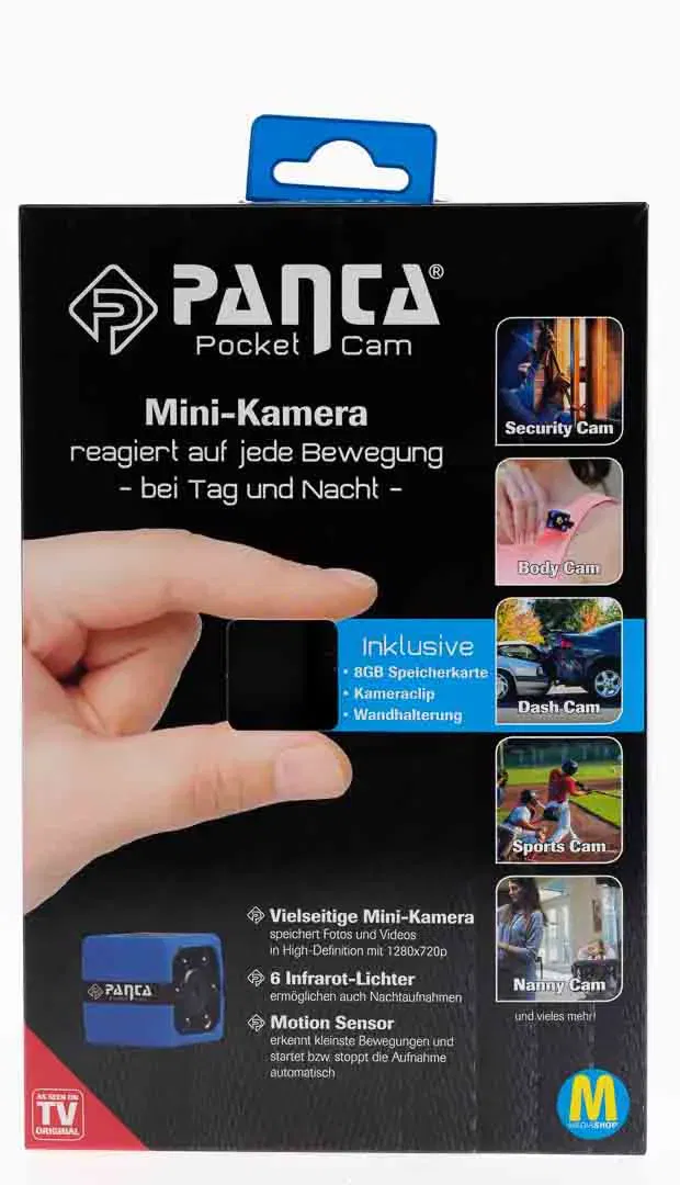 PANTA Pocket Cam / Mini-Kamera mit Infrarot und Motion Sensor - Bild 1