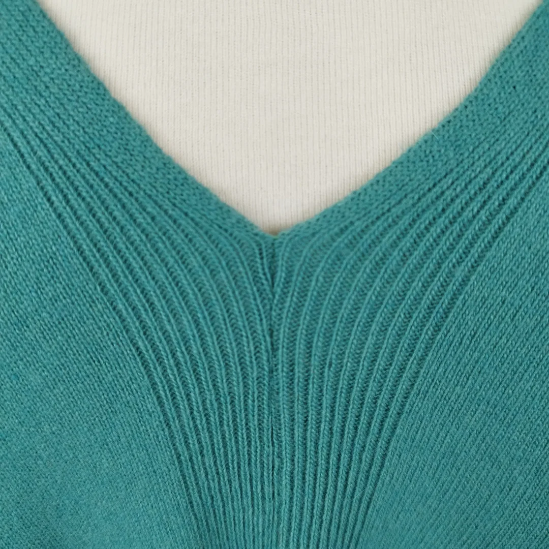 Türkiser Strick-Poncho - ca. XXL – Bild 4