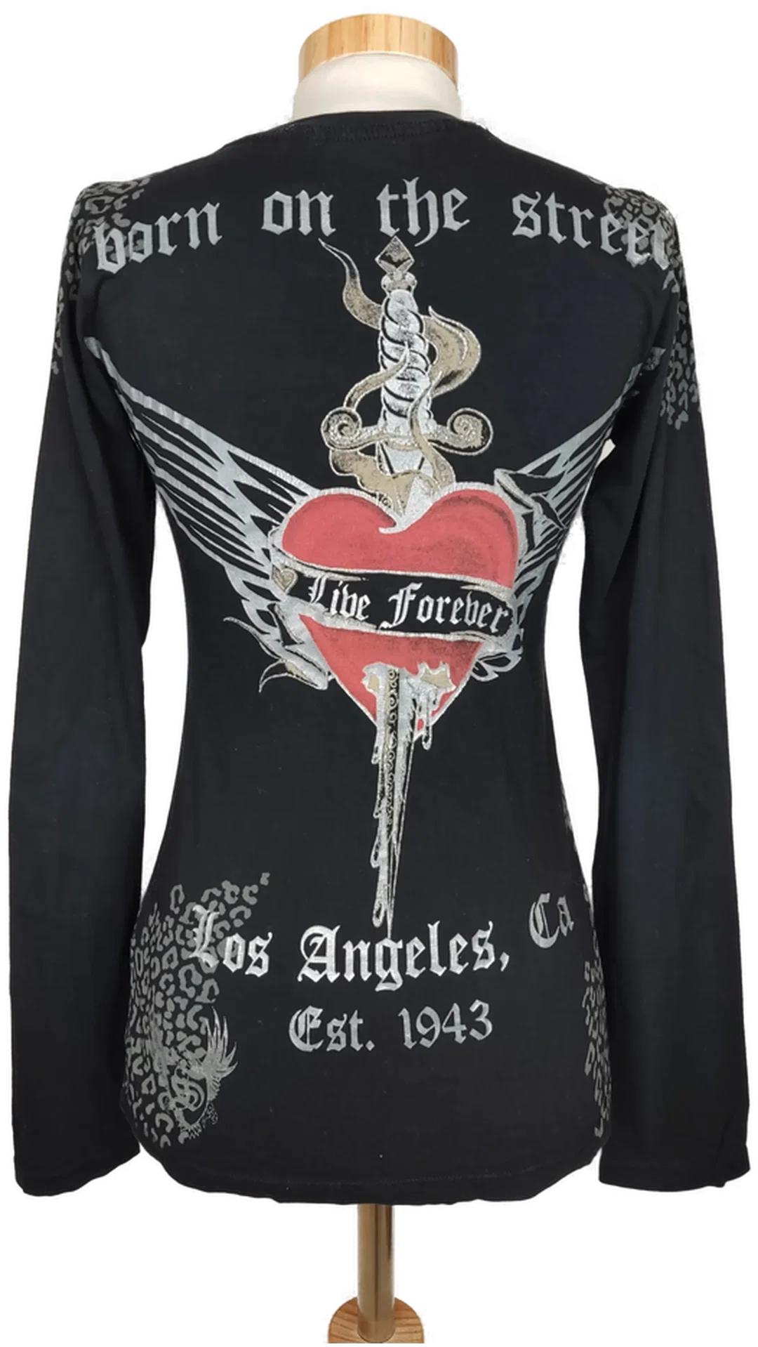 Smet Damen Longshirt schwarz bedruckt - S/36 – Bild 2