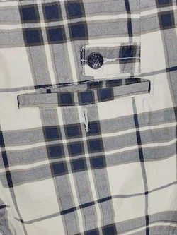 Herrenhose Wild 1978 South America kariert, weiß/blau/grau, Größe L - Bild 4