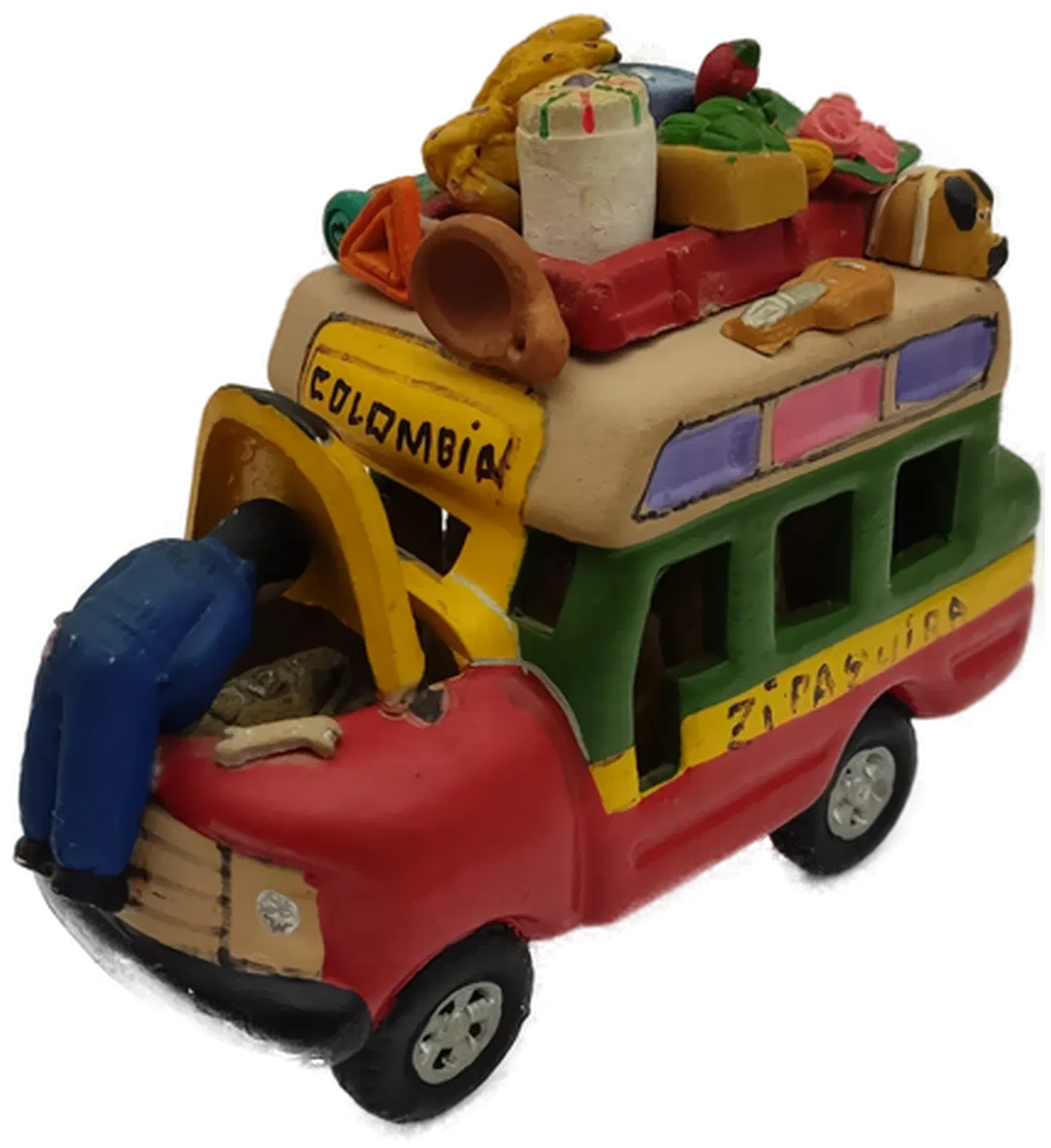 Keramik Chiva-Bus 'Colombia'  |  Handbemalt Folklore – Bild 4