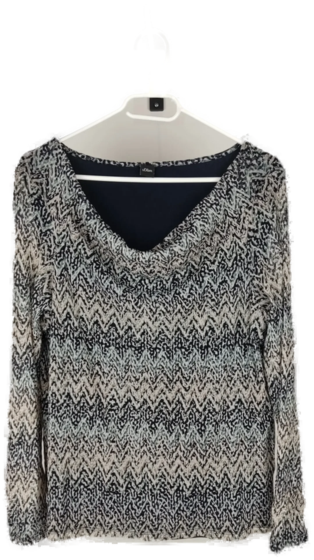 s.Oliver Bluse Gr.44 Langarm Zickzack |  Wie Neu – Bild 4
