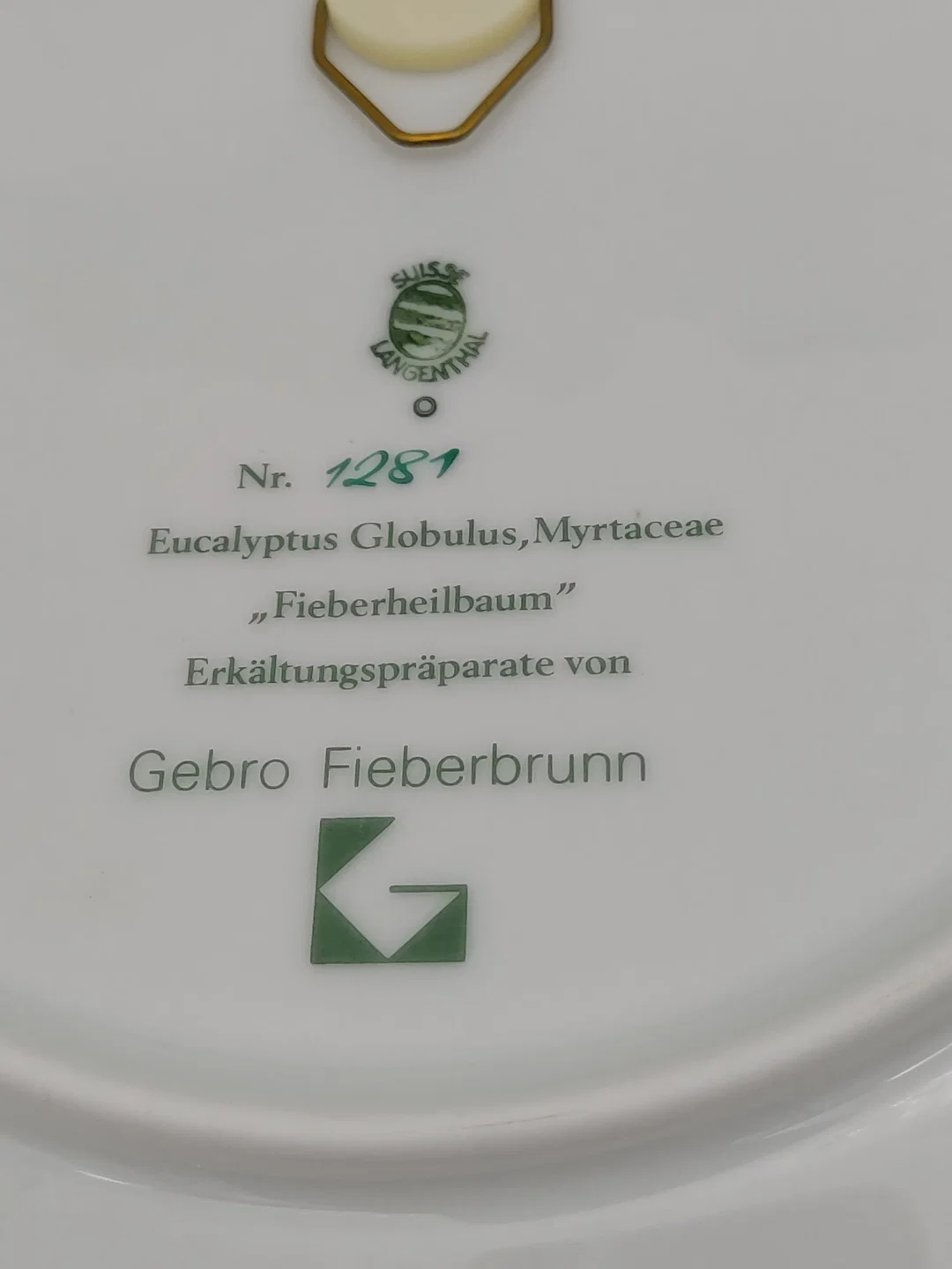 Suisse Langenthal Gebro Fieberbrunn Wandteller Nr. 1281 – Bild 3