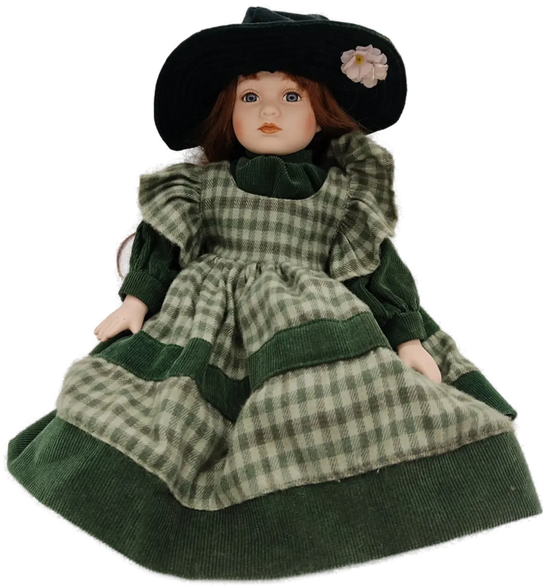 Vintage Porzellanpuppe mit Stoffkörper ca 36cm ohne Porzellanfüße - Bild 1