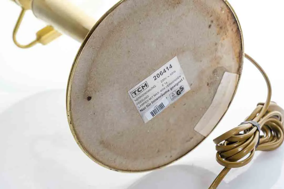 TCM Tischlampe Messing mit weißem Glasschirm Modell 206414 – Bild 3
