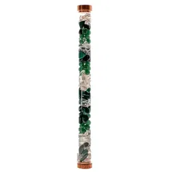 Edelstein-Glasröhre mit Kupferdeckeln – Malachit, Aventurin & Bergkristall (Länge ca. 32 cm) - Bild 2