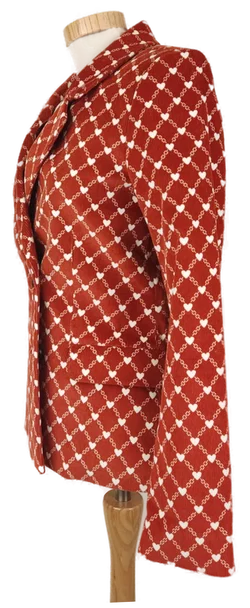 Damen Cord Blazer mit Herz-Muster, Seitentaschen, Terracotta, Gr. XS - Bild 3