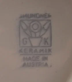 Gmundner Keramik Speiseplatte Oval - Grün Geflammt - Handbemalt - Vintage  - Bild 3