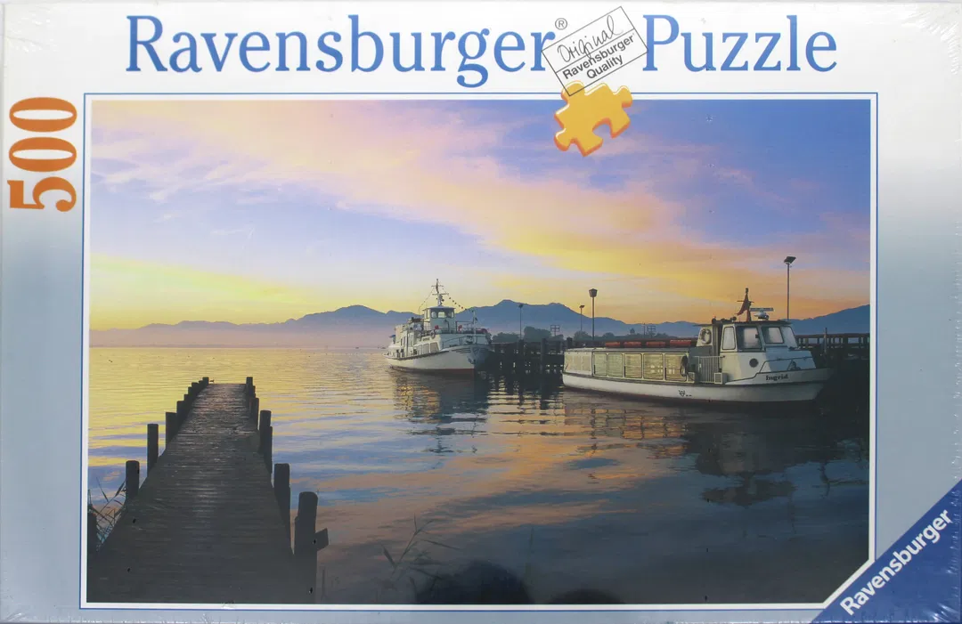 Ravensburger Puzzle 500 Teile – Abendstimmung am See mit Steg und Schiffen – neu & OVP - Bild 1
