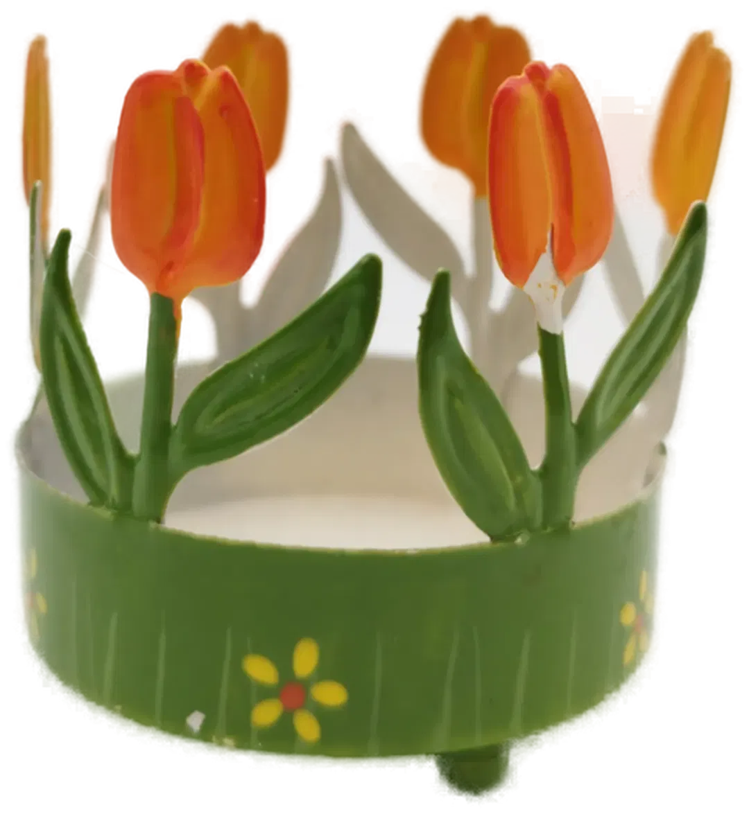 Blumiger Kerzenständer aus Metall - ca. 5cm hoch - Bild 4